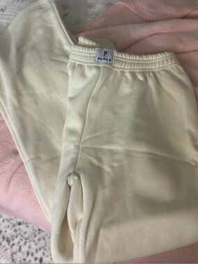 Parke Cream Sweatpants - Elastic Waist Cozy Bottoms